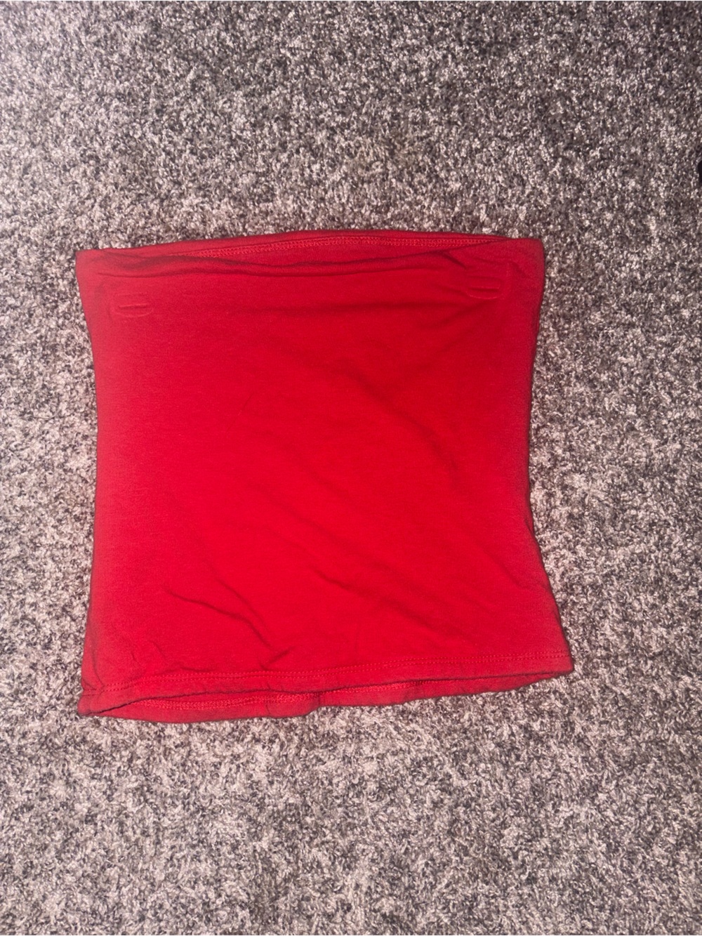 Red Strapless Tube Top with Teddy Bear Patch - Picture 2 of 2